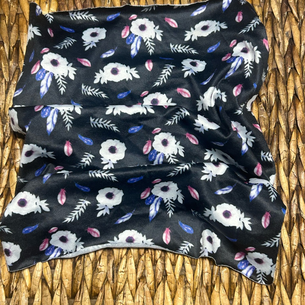 210 Floral Black Gator  Face Mask